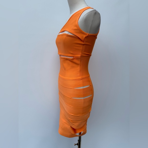 Missguided+ Orange bandage One-Shoulder Bodycon Dress Size 4 - Picture 10 of 11